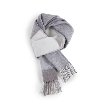 BRITISH STYLE WOOL PLAID SCARF 970117(LIGHT GREY)