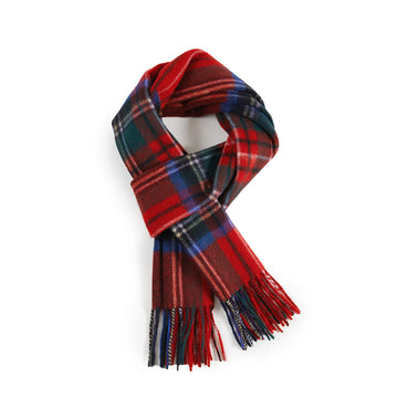 BRITISH STYLE WOOL PLAID SCARF 970117(RED GREEN)
