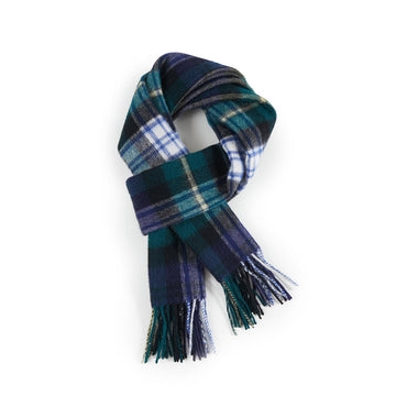 BRITISH STYLE WOOL PLAID SCARF 970117(DARK GREEN)