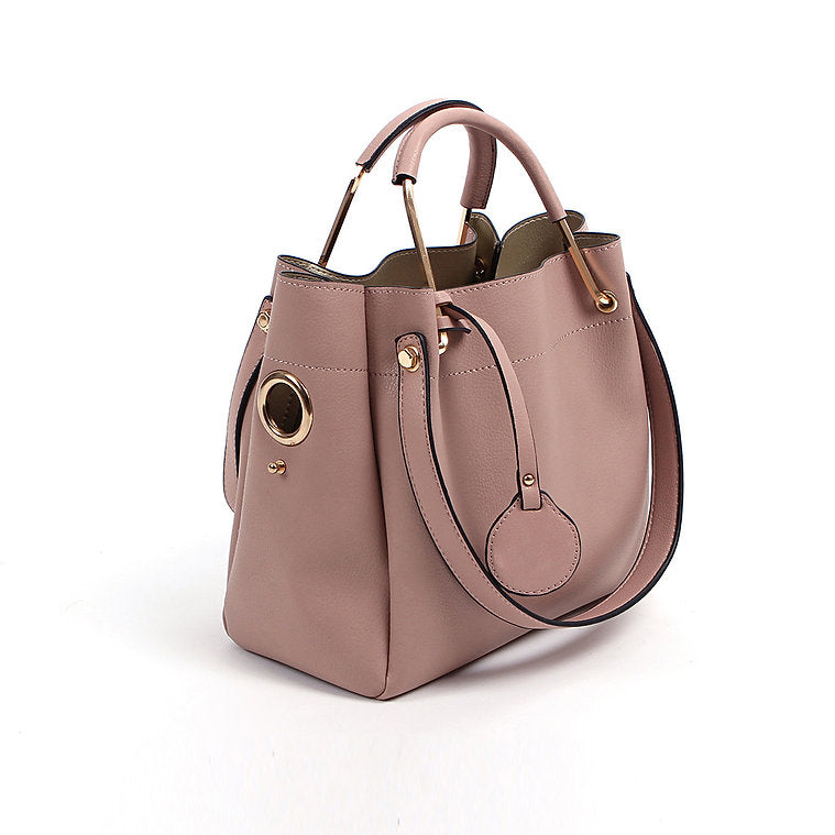 METAL HANDLE TOTE BAG-PINK TB7010A