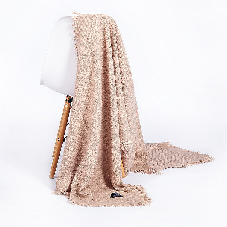 MATTED KNITTED WOOL SCARF-PINK 970108