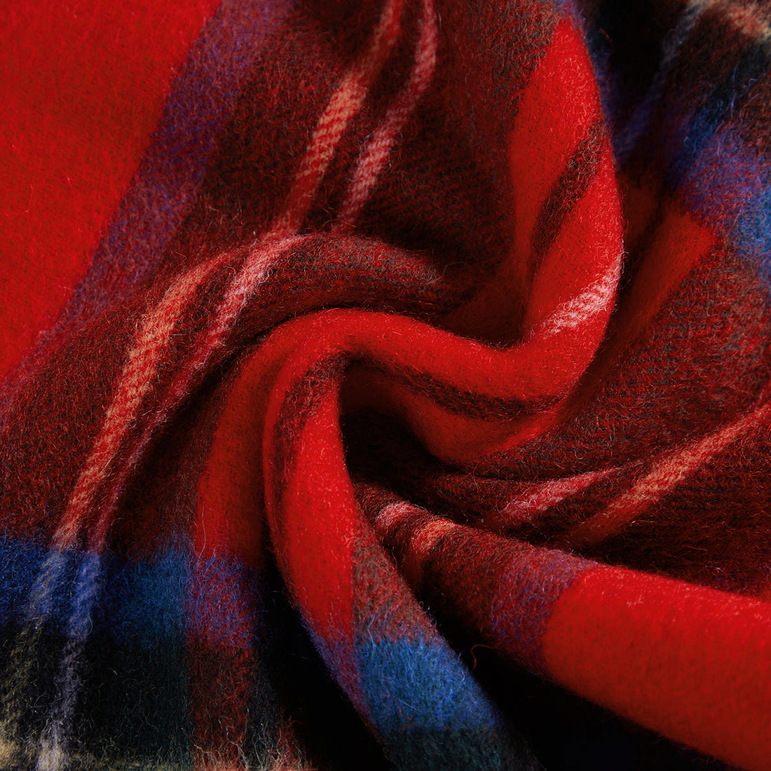 BRITISH STYLE WOOL PLAID SCARF 970117（RED GREEN）